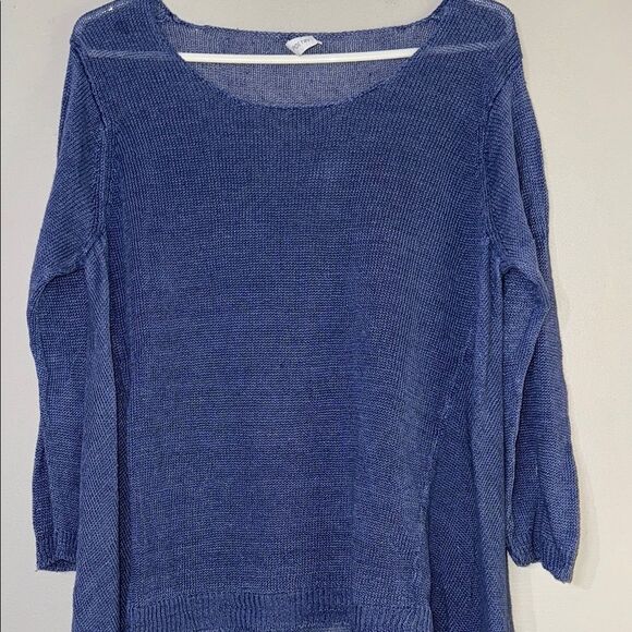 Poetry Blue Crew Neck Sweater with Relaxed Fit - Picture 7 of 14